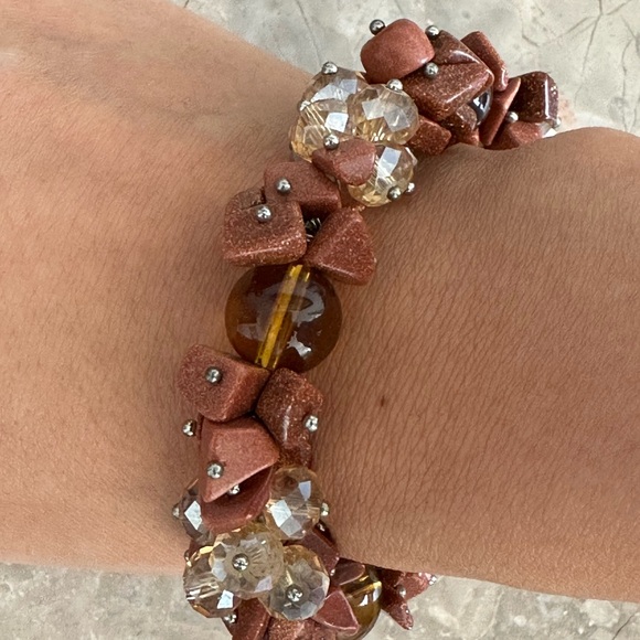 Natural Gem Stone stretch Crystal Bracelet Boho Bangles Bracelet Women’s Jewelry - Picture 2 of 2